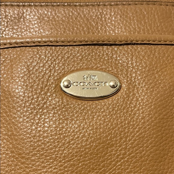 Coach Top Handle Satchel Tote Tan Beige Leather - Picture 3 of 13